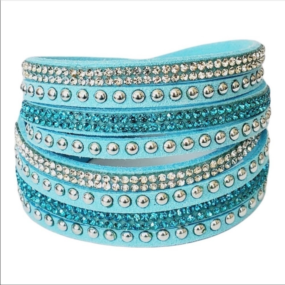 TURQUOISE/SILVER wrap bracelet-NEW